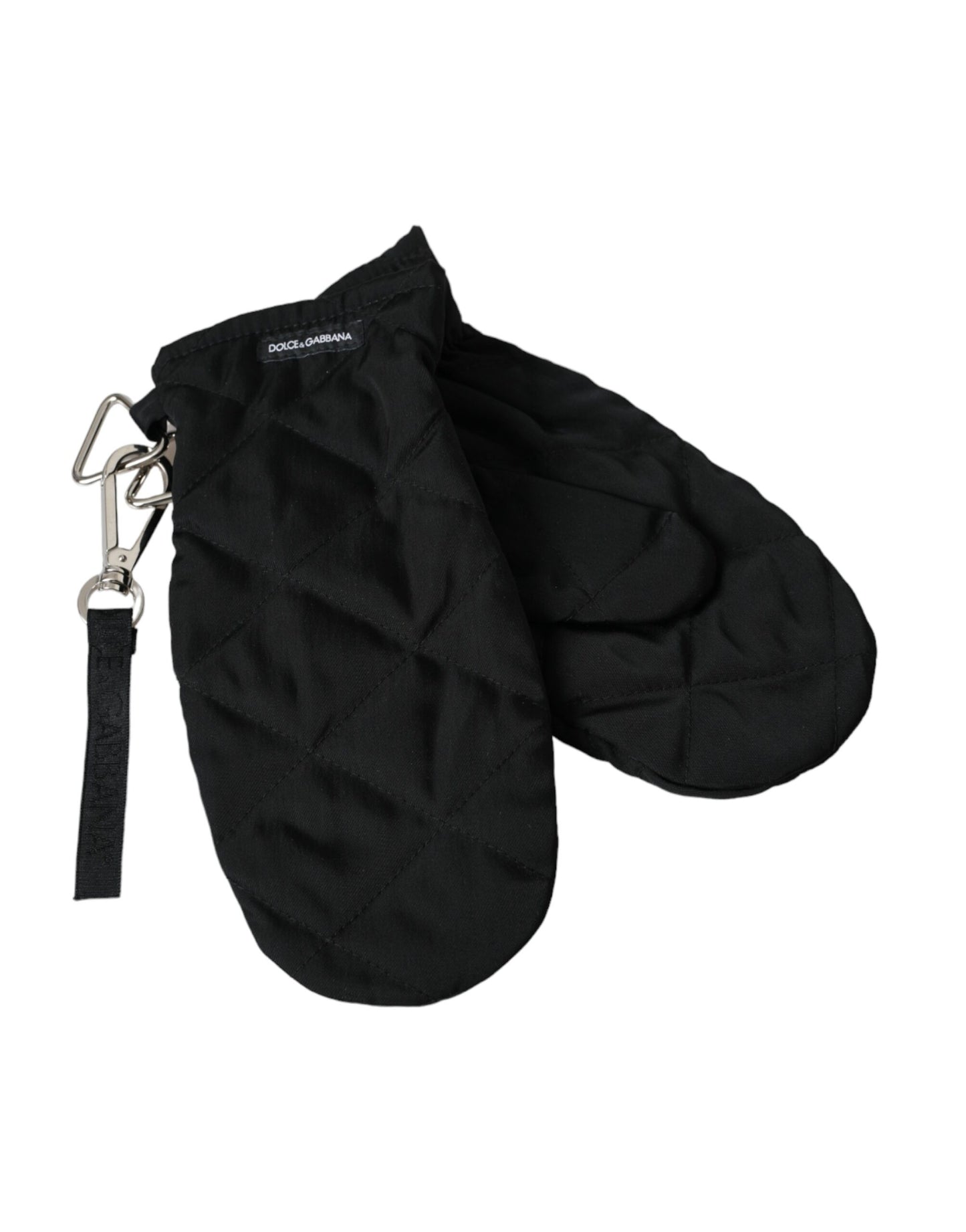 Guantes de nailon acolchados negros hasta la muñeca