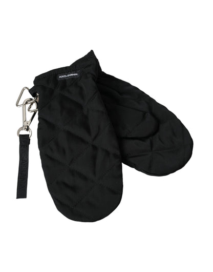 Guantes de nailon acolchados negros hasta la muñeca