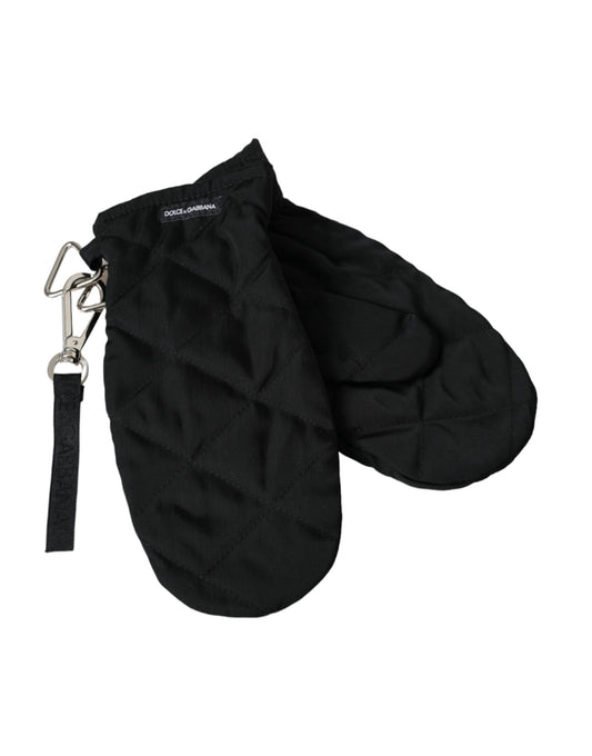 Guantes de nailon acolchados negros hasta la muñeca