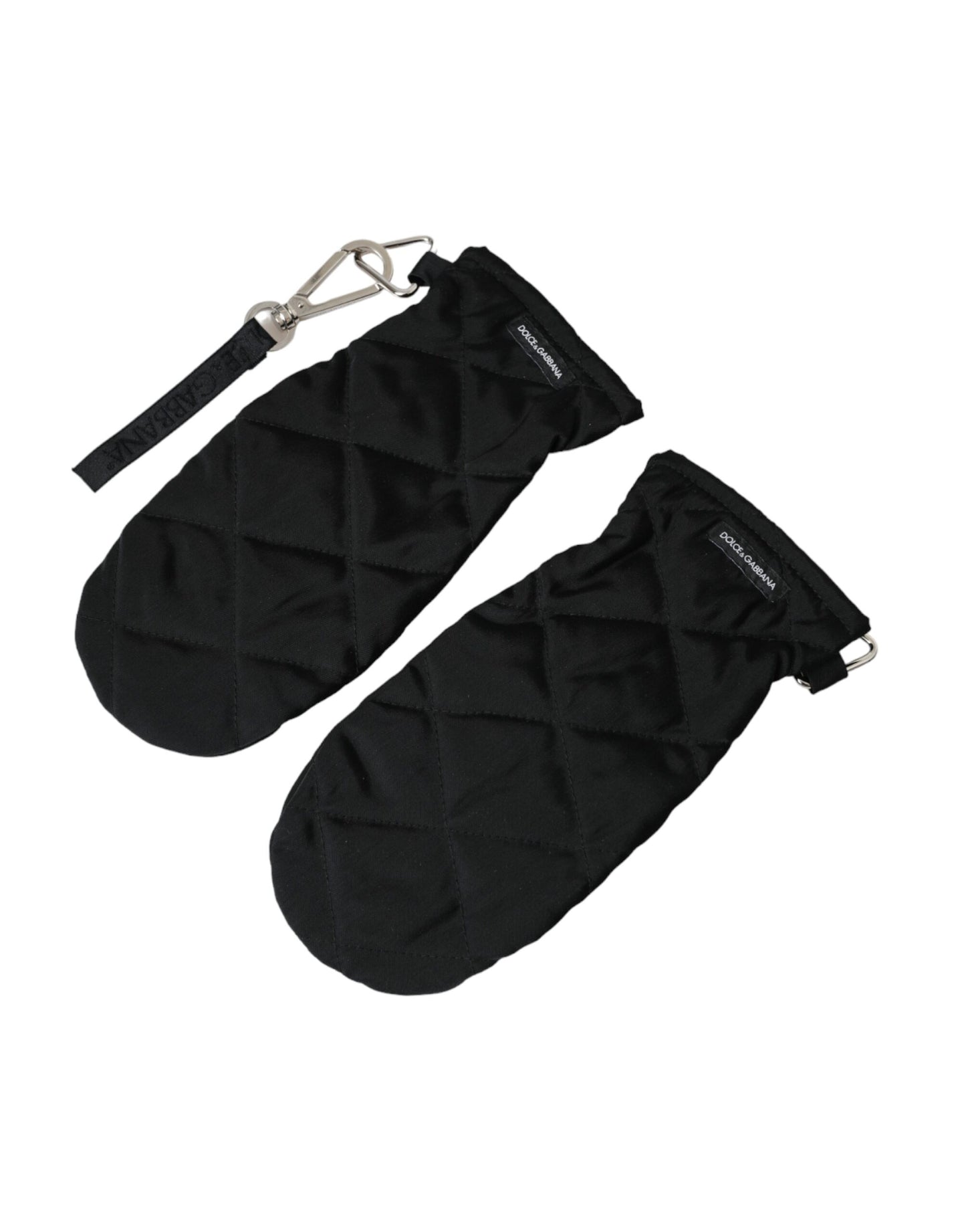 Guantes de nailon acolchados negros hasta la muñeca
