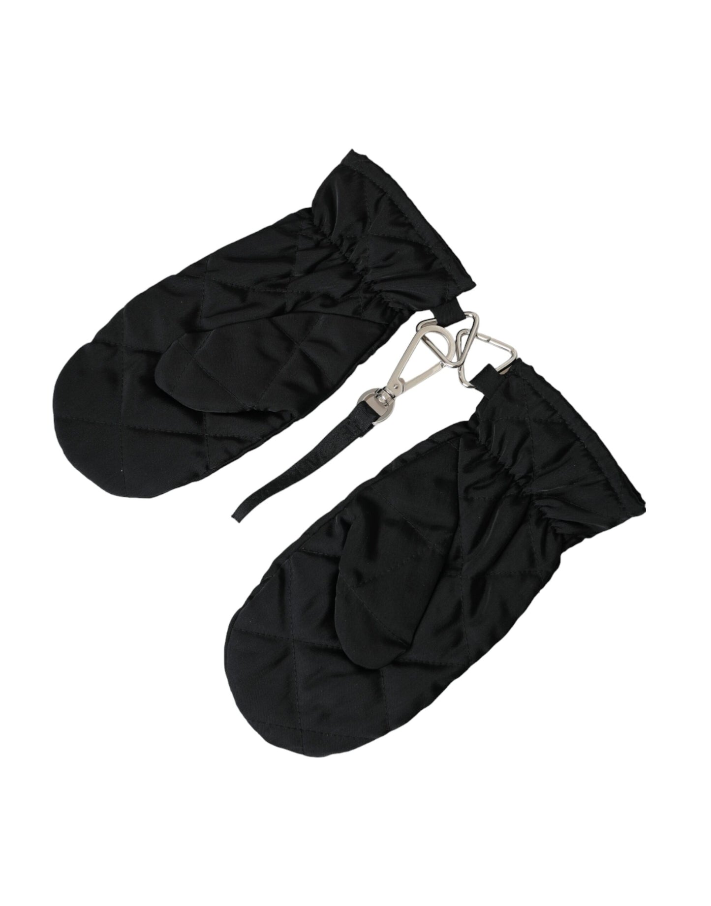 Guantes de nailon acolchados negros hasta la muñeca