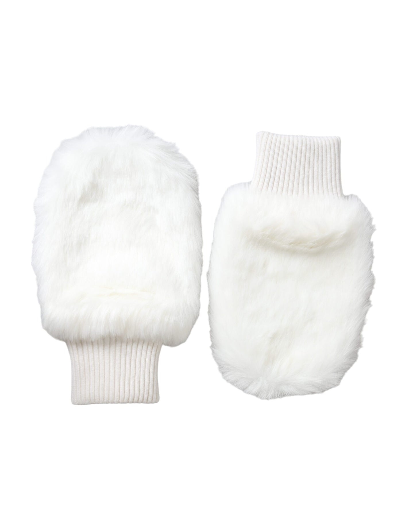 Guantes de muñeca de piel tejida de acrílico blanco
