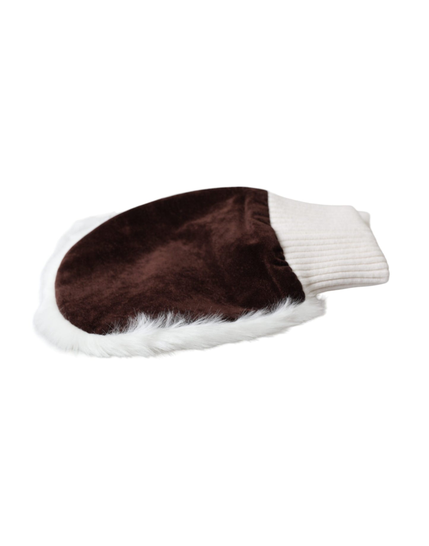 Guantes de muñeca de piel tejida de acrílico blanco