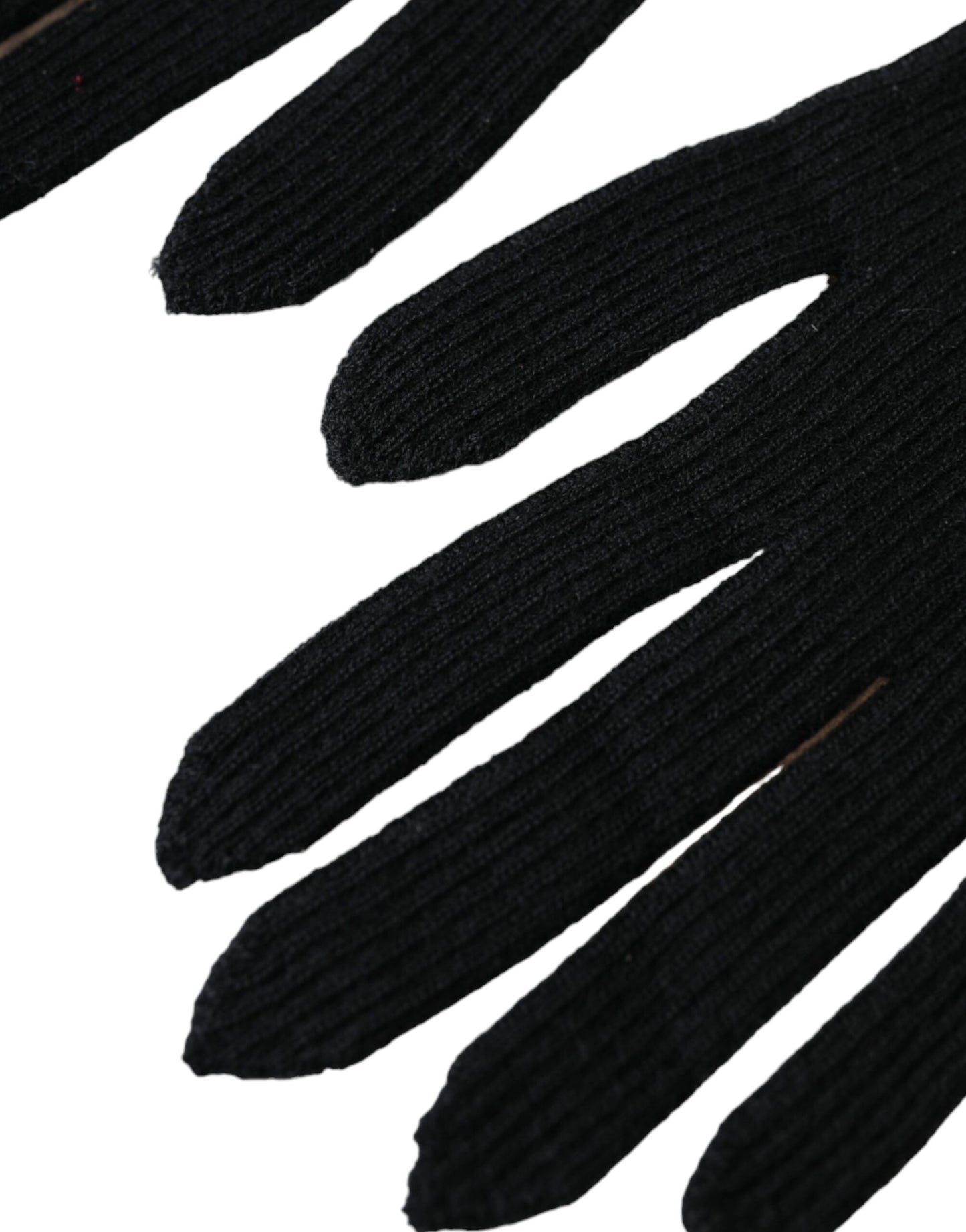 Guantes de punto de cachemira negra hasta el codo