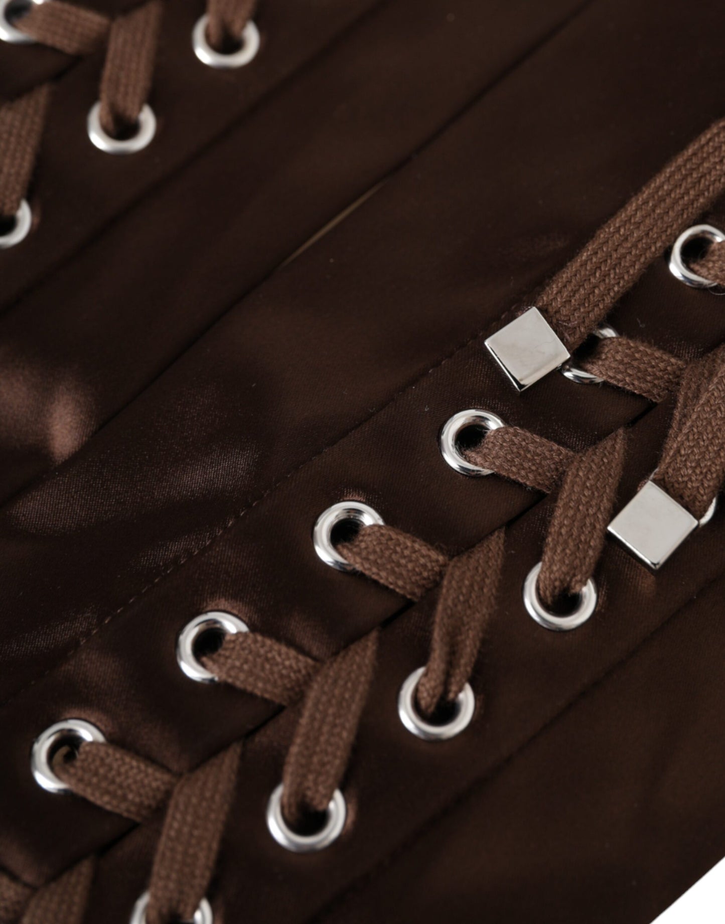 Guantes sin dedos con cordones de acetato marrón