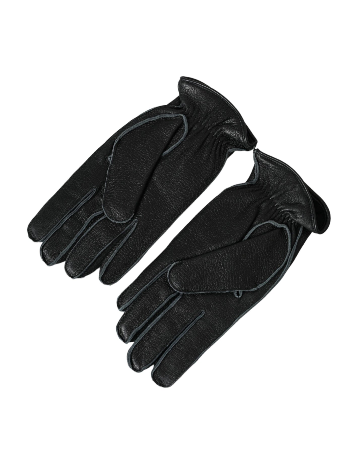 Guantes de piel de ciervo negra hasta la muñeca