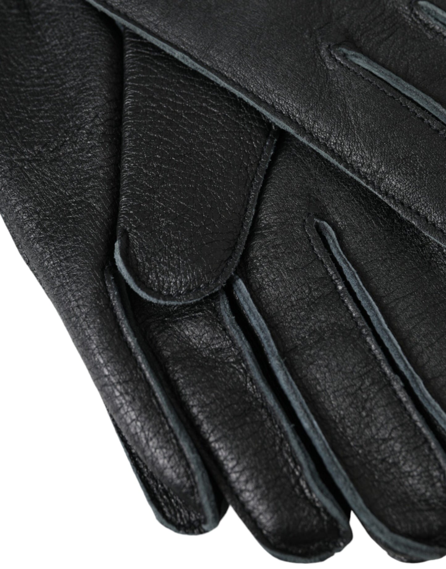 Guantes de piel de ciervo negra hasta la muñeca