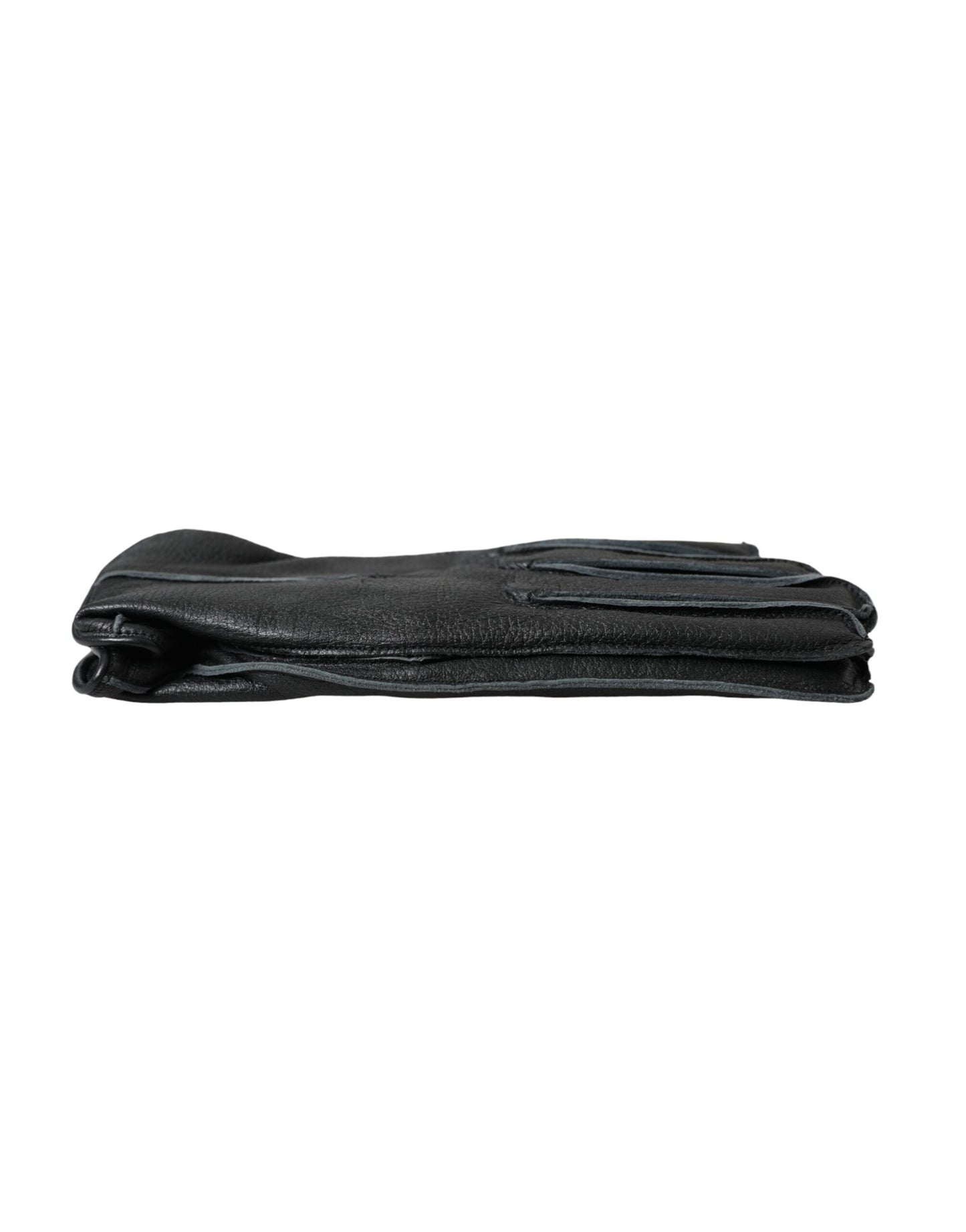 Guantes de piel de ciervo negra hasta la muñeca
