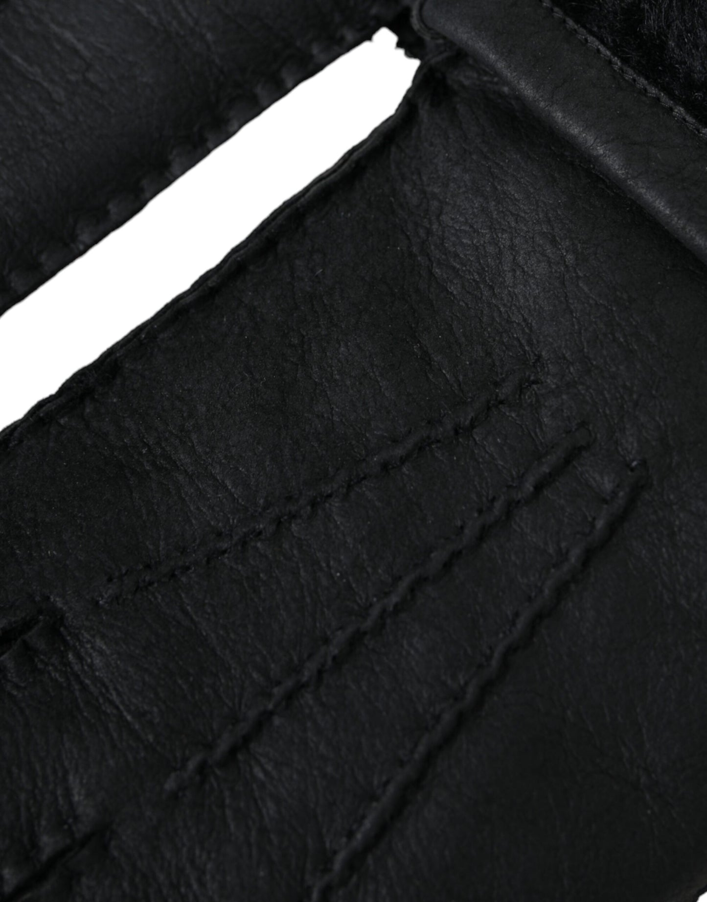 Guantes cortos de piel de oveja negra