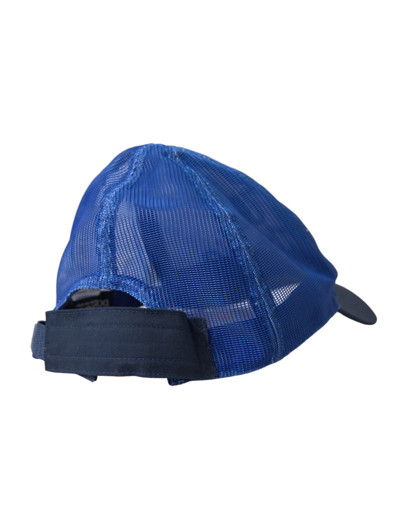 Gorra de béisbol de malla italiana azul, blanca y negra