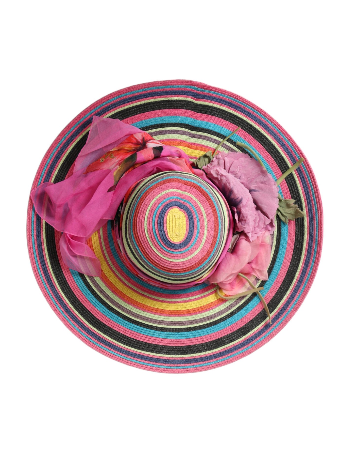 Sombrero flexible de ala ancha de fantasía multicolor