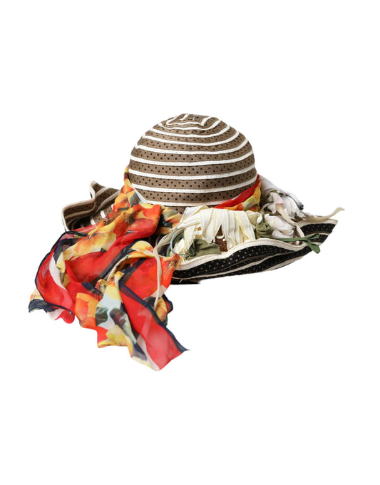 Sombrero flexible de ala ancha de fantasía multicolor