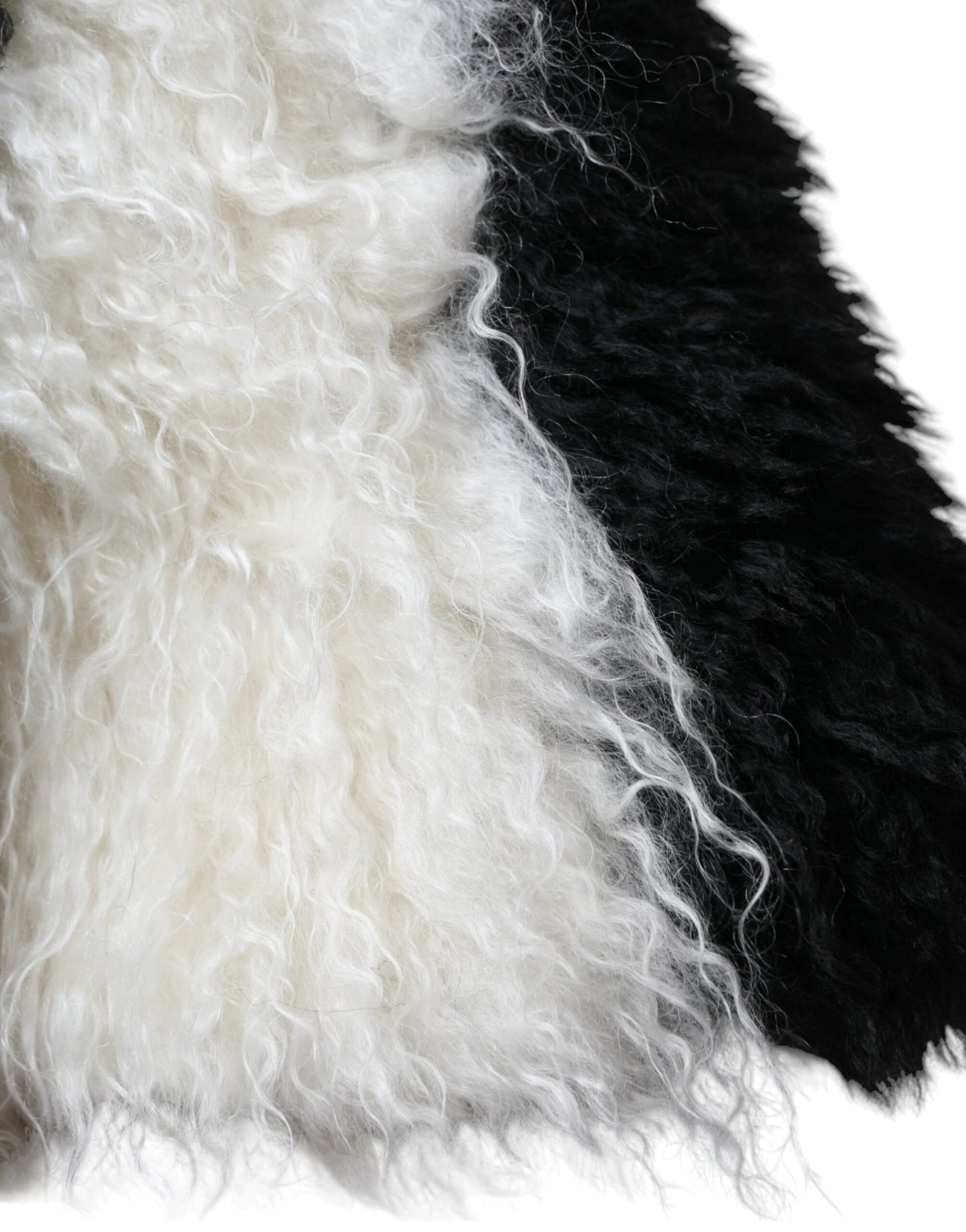 Sombrero de pescador de piel de mohair con rayas blancas y negras