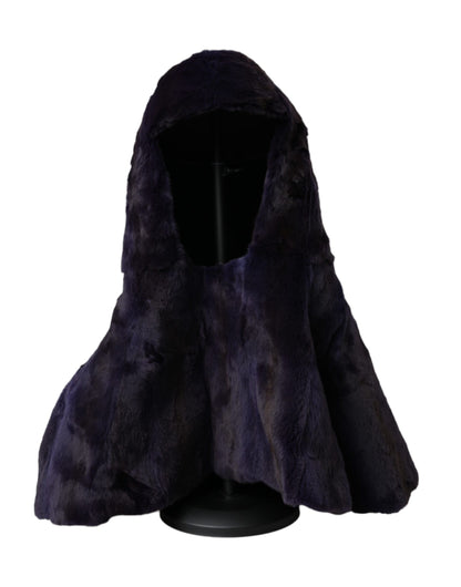 Gorro envolvente de piel de comadreja negra