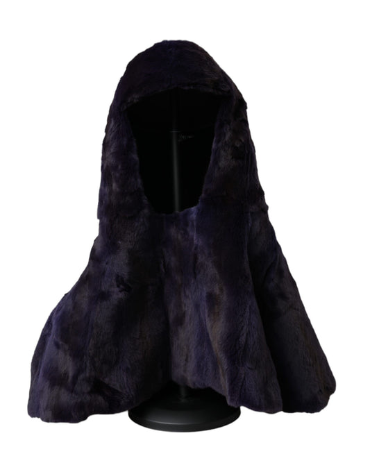 Gorro envolvente de piel de comadreja negra