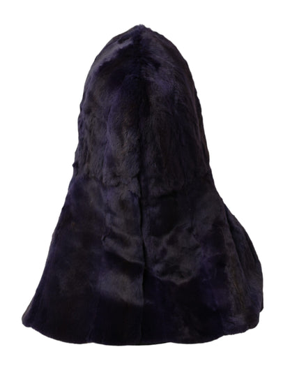 Gorro envolvente de piel de comadreja negra