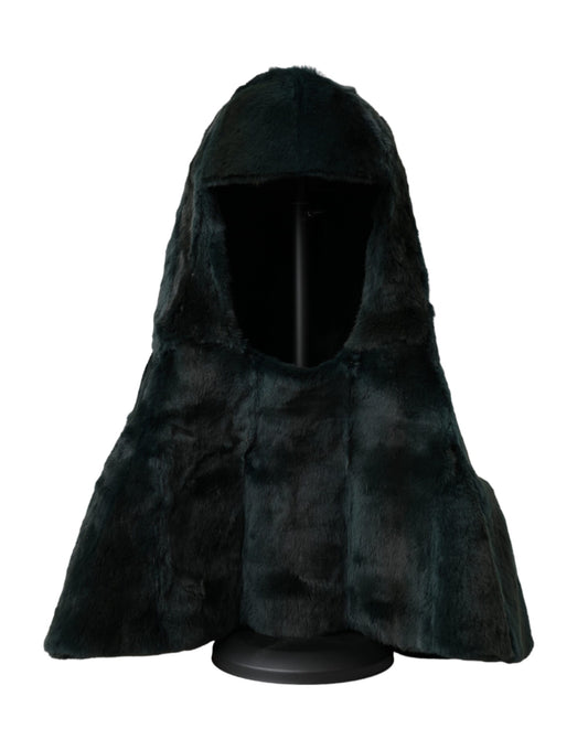 Gorro envolvente de piel de comadreja negra