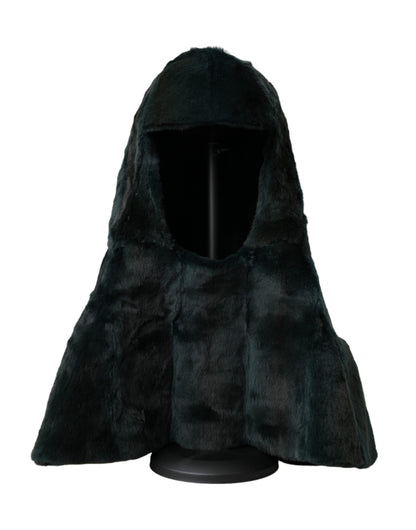 Gorro envolvente de piel de comadreja negra