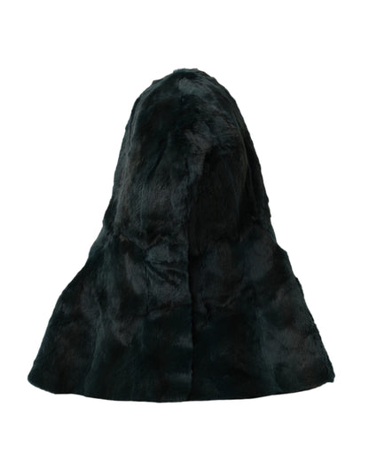 Gorro envolvente de piel de comadreja negra