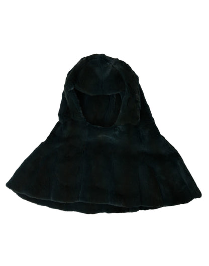 Gorro envolvente de piel de comadreja negra