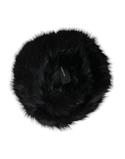 Sombrero de pescador de piel sintética negra para mujer