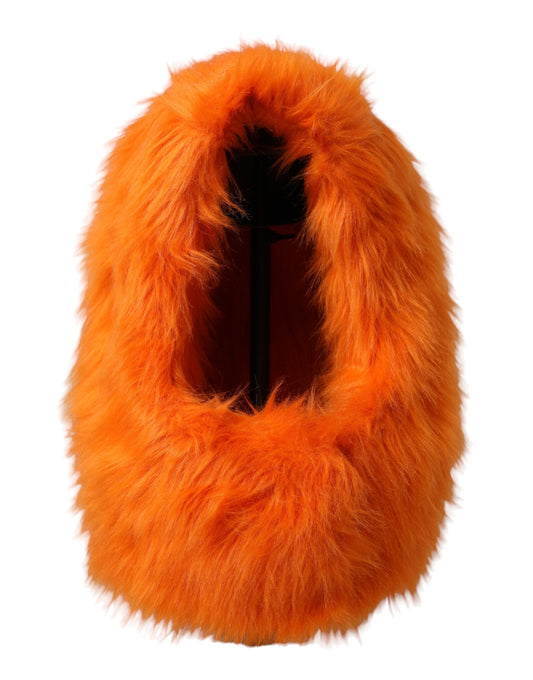 Gorro envolvente de piel sintética naranja