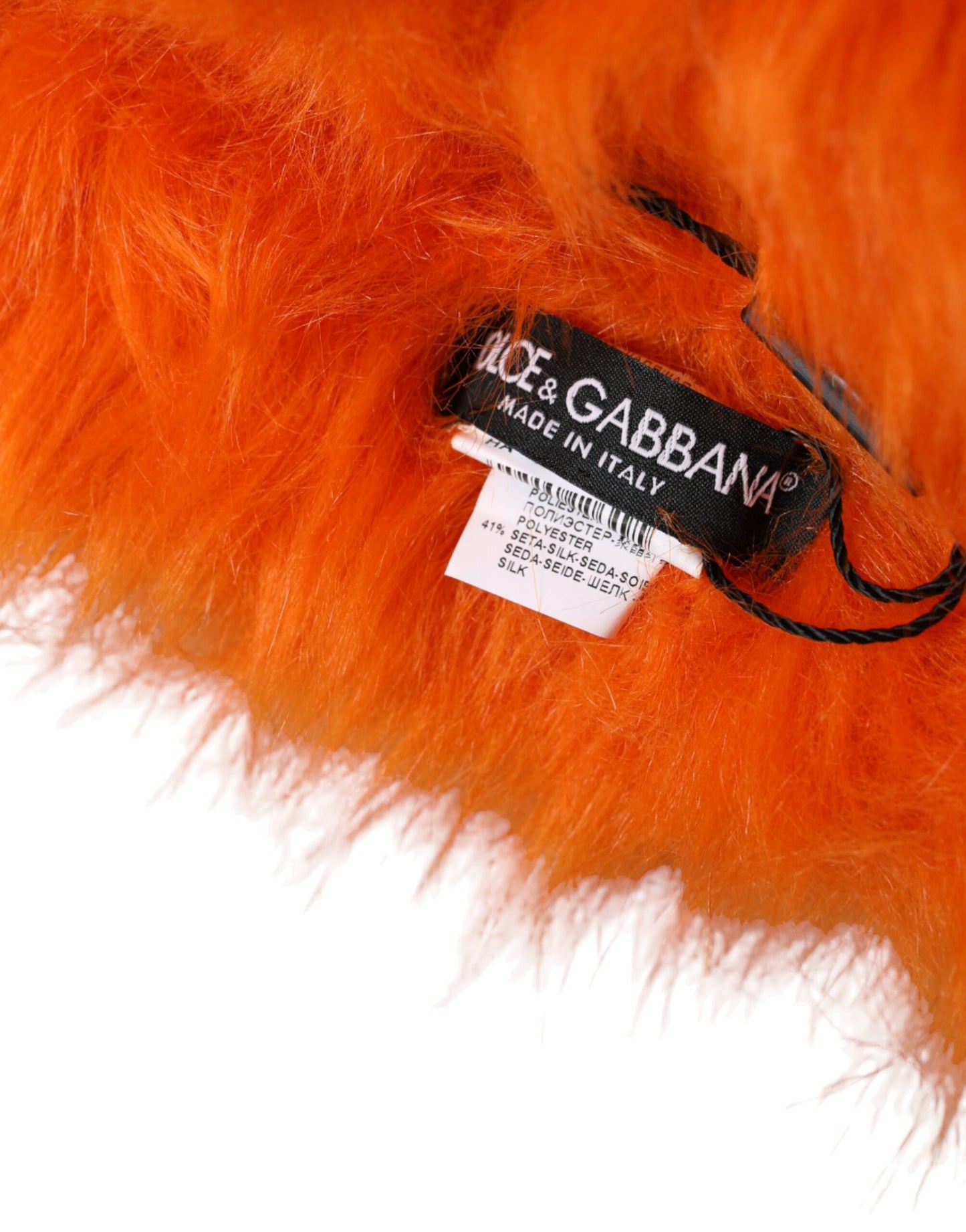 Gorro envolvente de piel sintética naranja