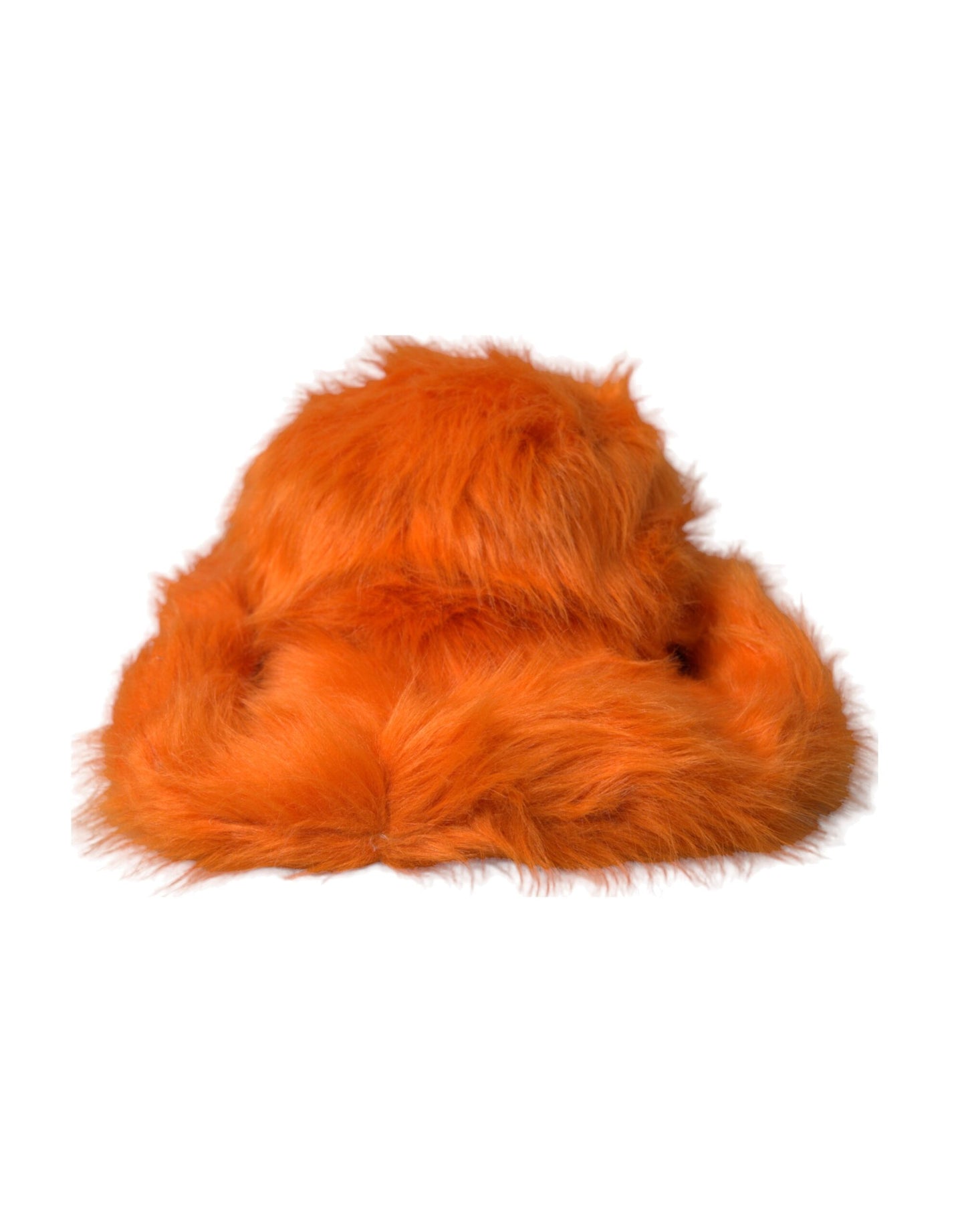 Sombrero fedora de poliéster y piel sintética de color naranja