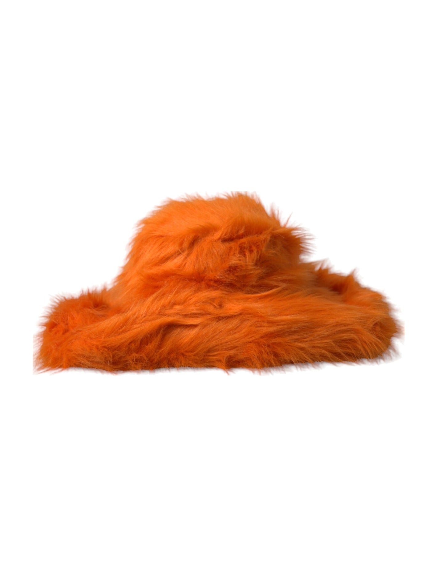 Sombrero fedora de poliéster y piel sintética de color naranja