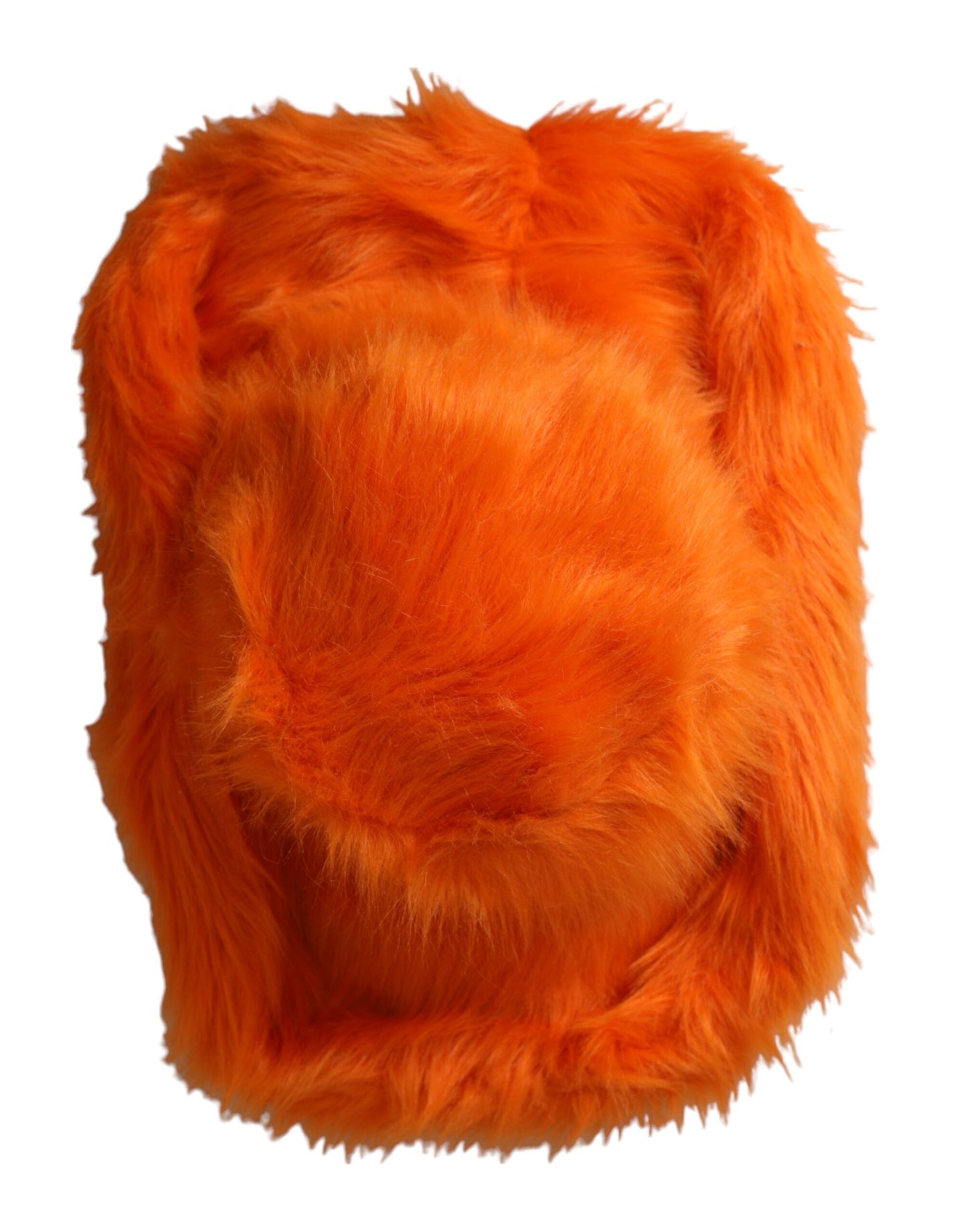 Sombrero fedora de poliéster y piel sintética de color naranja