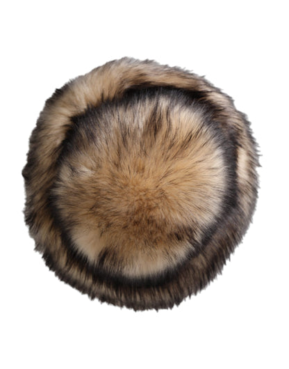 Sombrero fedora de modacrílico de piel sintética marrón