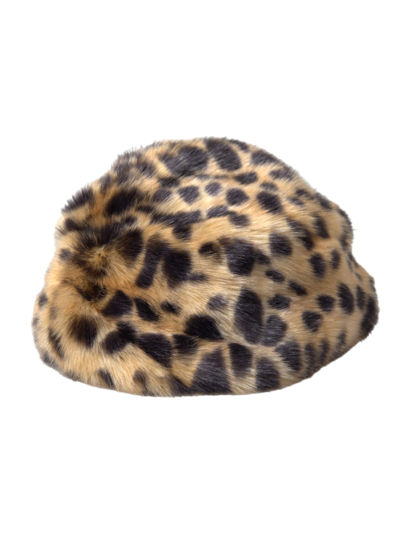 Sombrero de pescador de piel de leopardo marrón para mujer