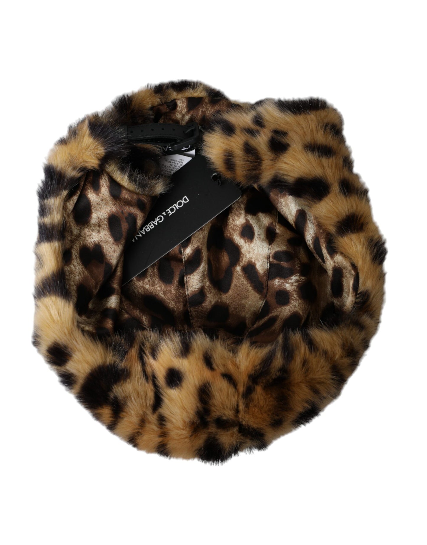 Sombrero de pescador de piel de leopardo marrón para mujer