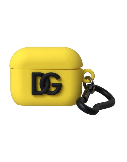 Estuche de silicona amarillo con logotipo en relieve para Airpods