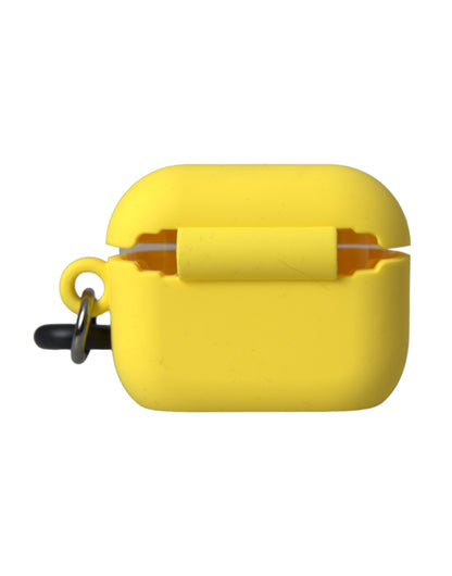 Estuche de silicona amarillo con logotipo en relieve para Airpods