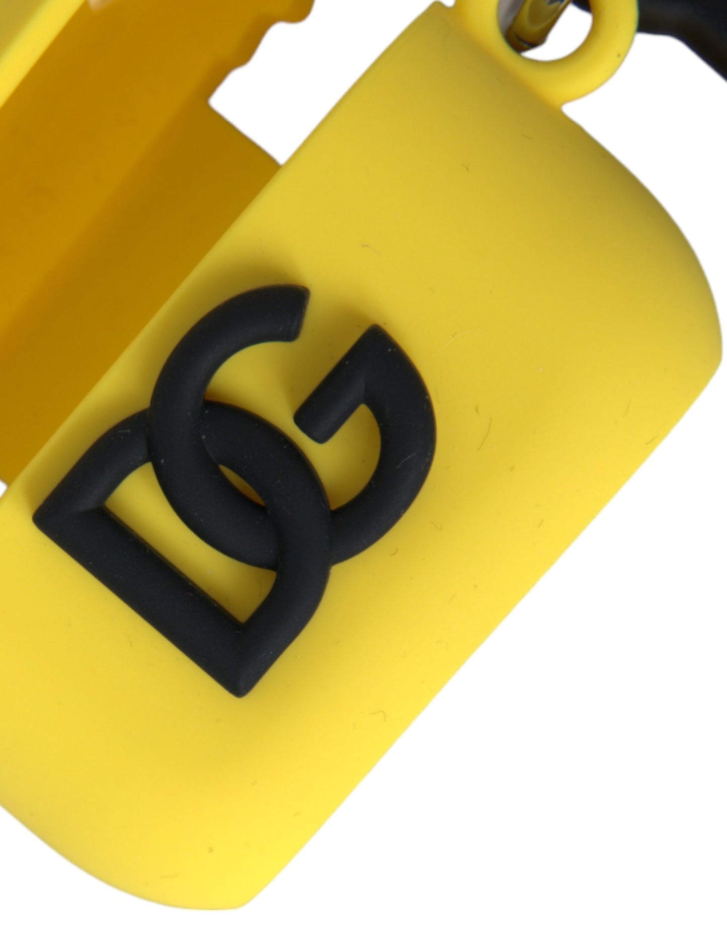 Estuche de silicona amarillo con logotipo en relieve para Airpods