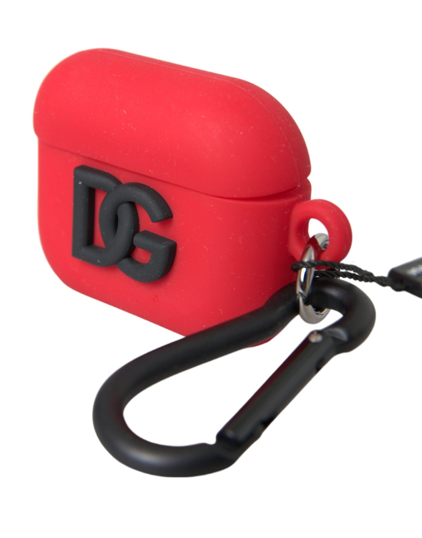 Estuche para Airpods con logotipo en relieve de silicona roja