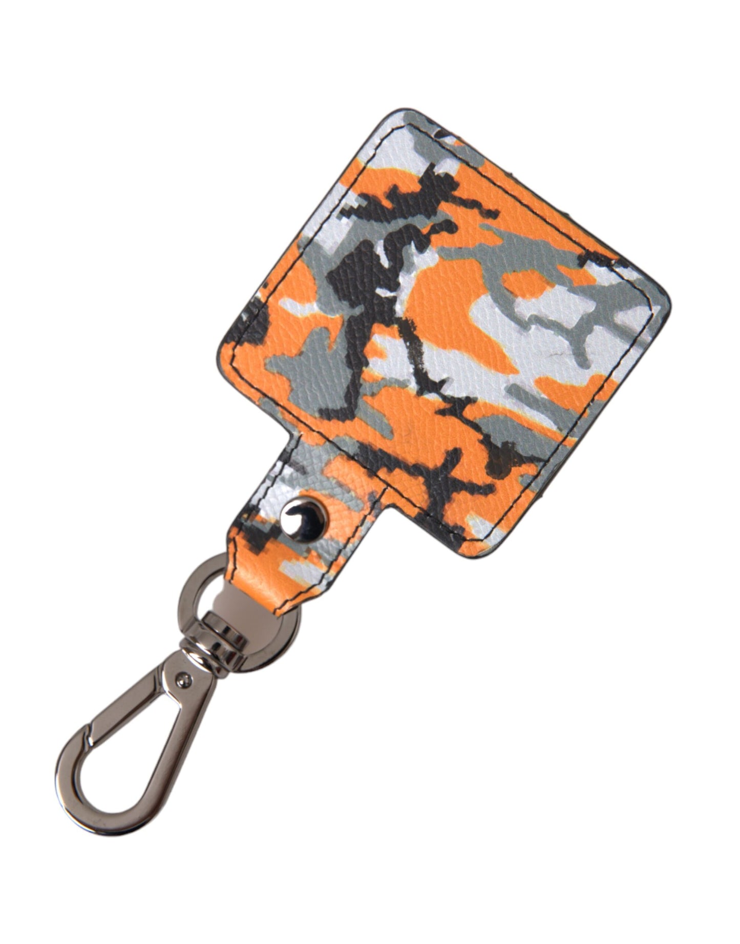 Estuche de cuero metálico para Airpods con estampado de camuflaje multicolor