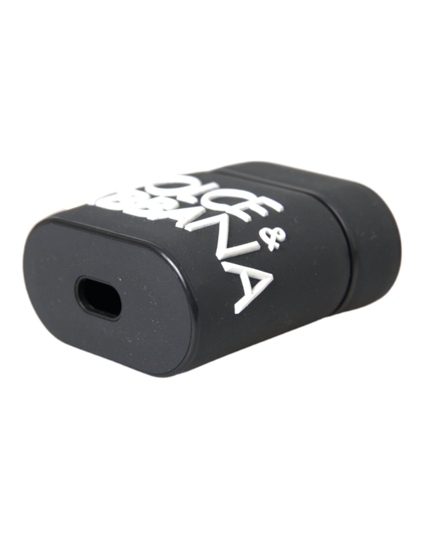 Funda para AirPods de silicona con logotipo en relieve en blanco y negro