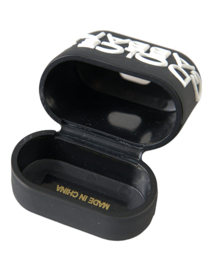 Funda para AirPods de silicona con logotipo en relieve en blanco y negro