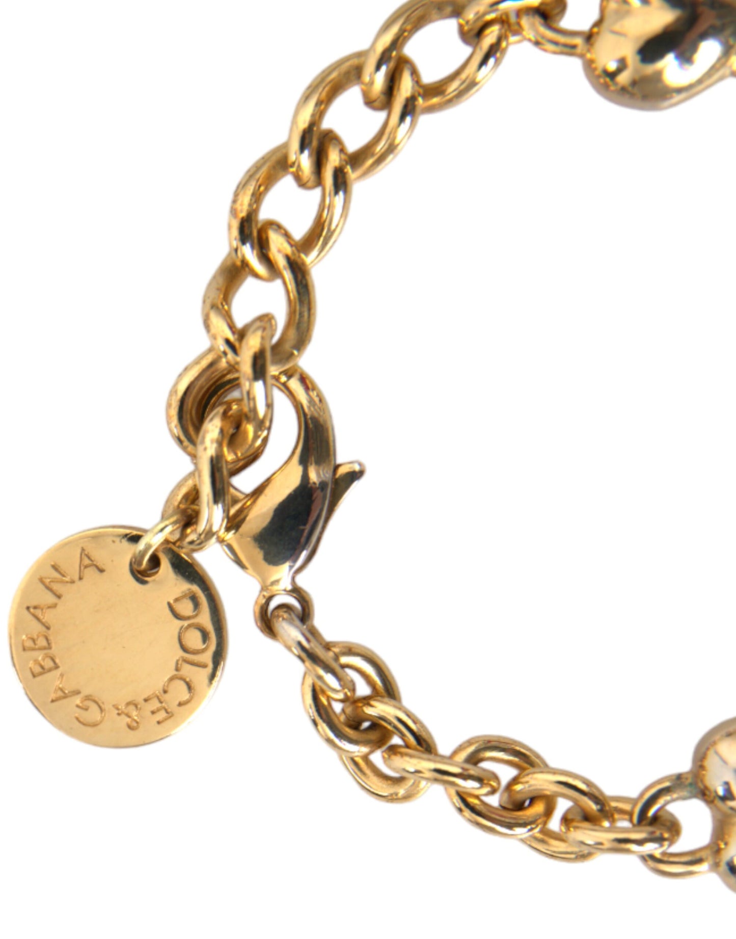 Pulsera de corazón MY DOG con cadena de latón en tono dorado