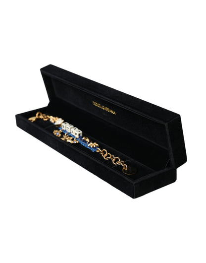 Pulsera de moda con estrella y cadena de latón en tono dorado