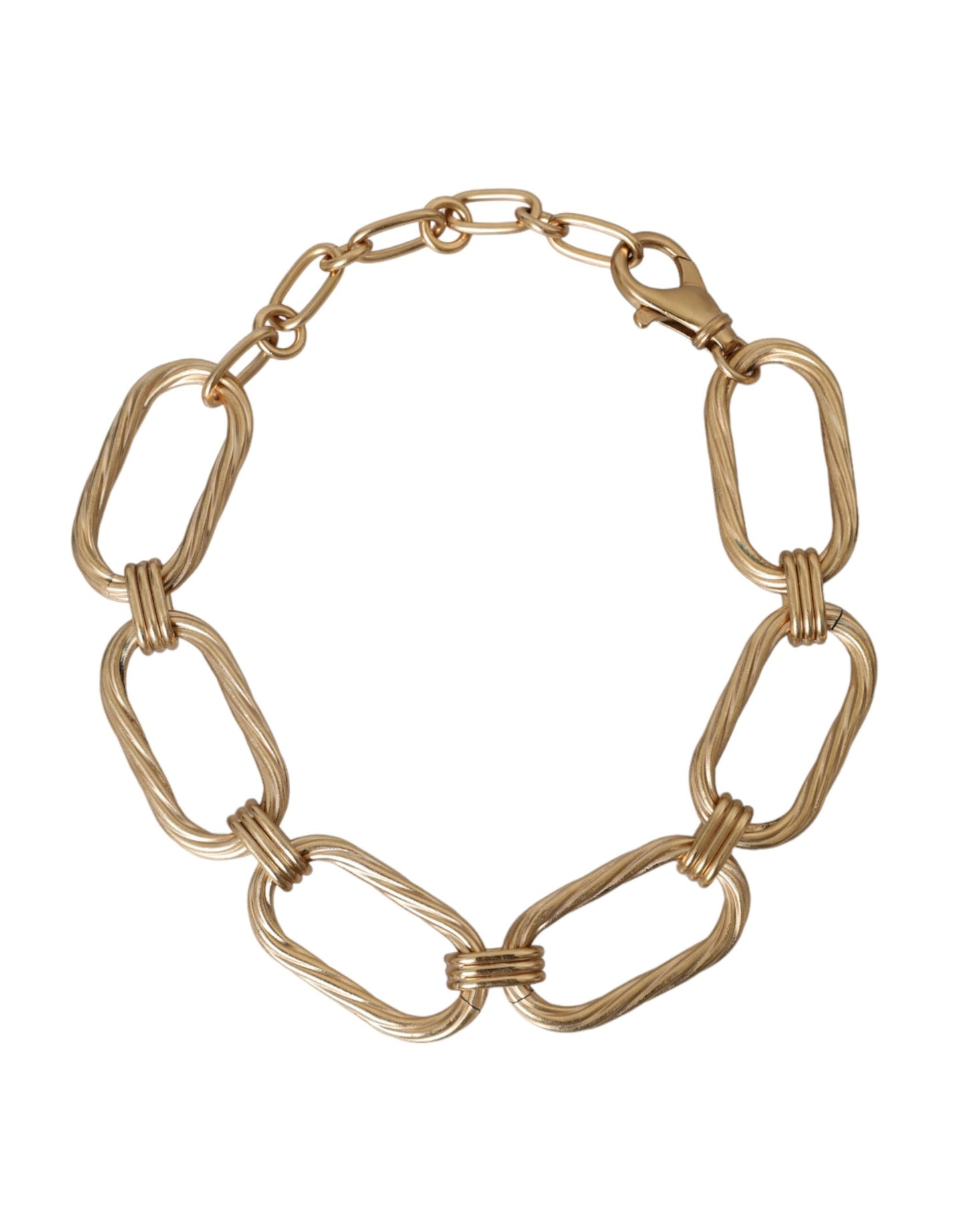 Collar de cadena de eslabones grandes de latón dorado