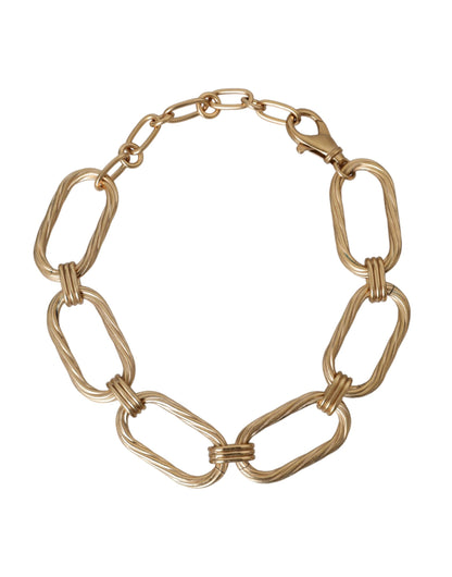Collar de cadena de eslabones grandes de latón dorado