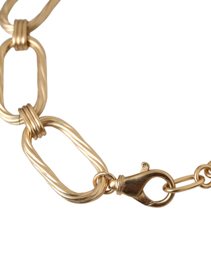 Collar de cadena de eslabones grandes de latón dorado