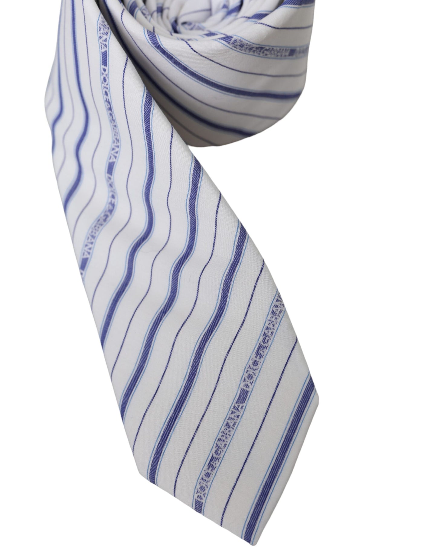 Corbata ajustable de seda con rayas blancas y azules