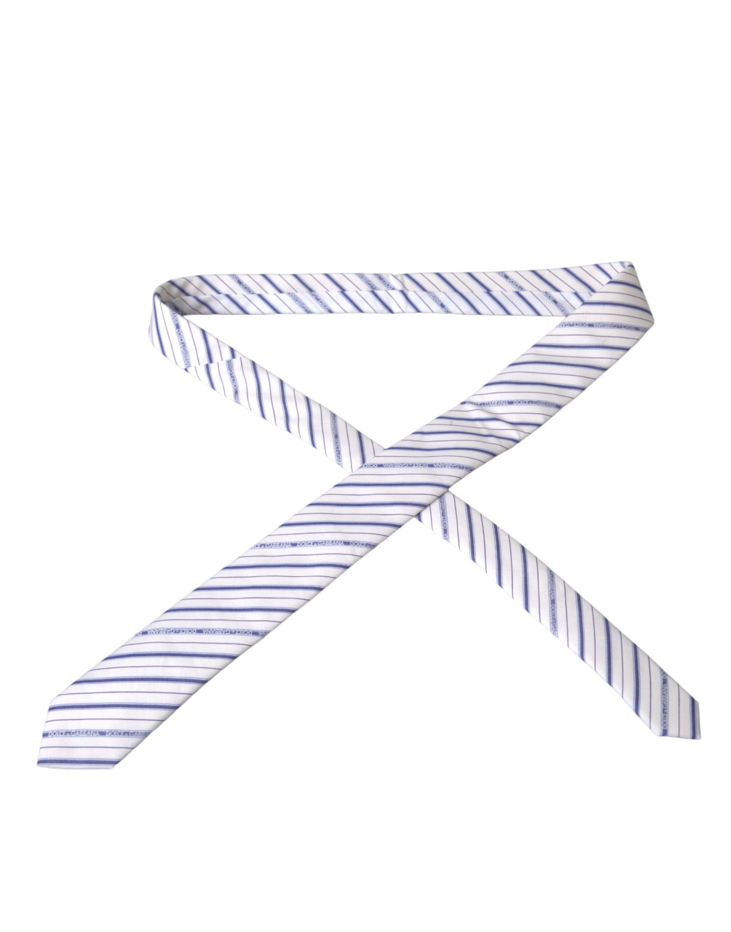 Corbata ajustable de seda con rayas blancas y azules