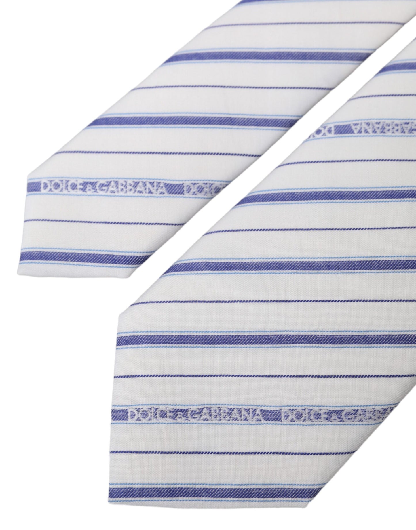 Corbata ajustable de seda con rayas blancas y azules