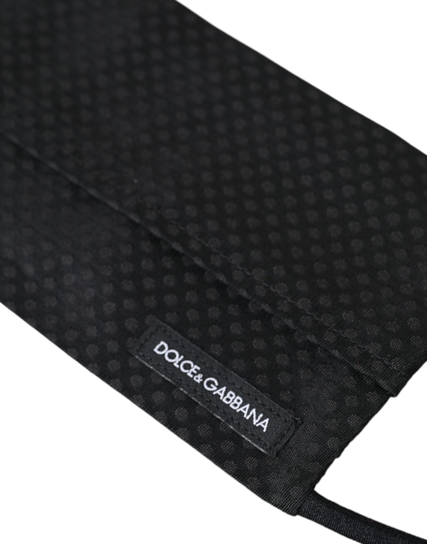 Mascarilla facial ajustable de seda 100 % negra con corbata