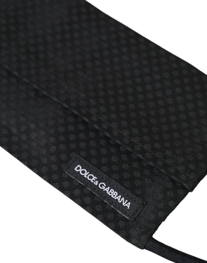 Mascarilla facial ajustable de seda 100 % negra con corbata